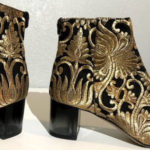 Gold brocade booties main image 0